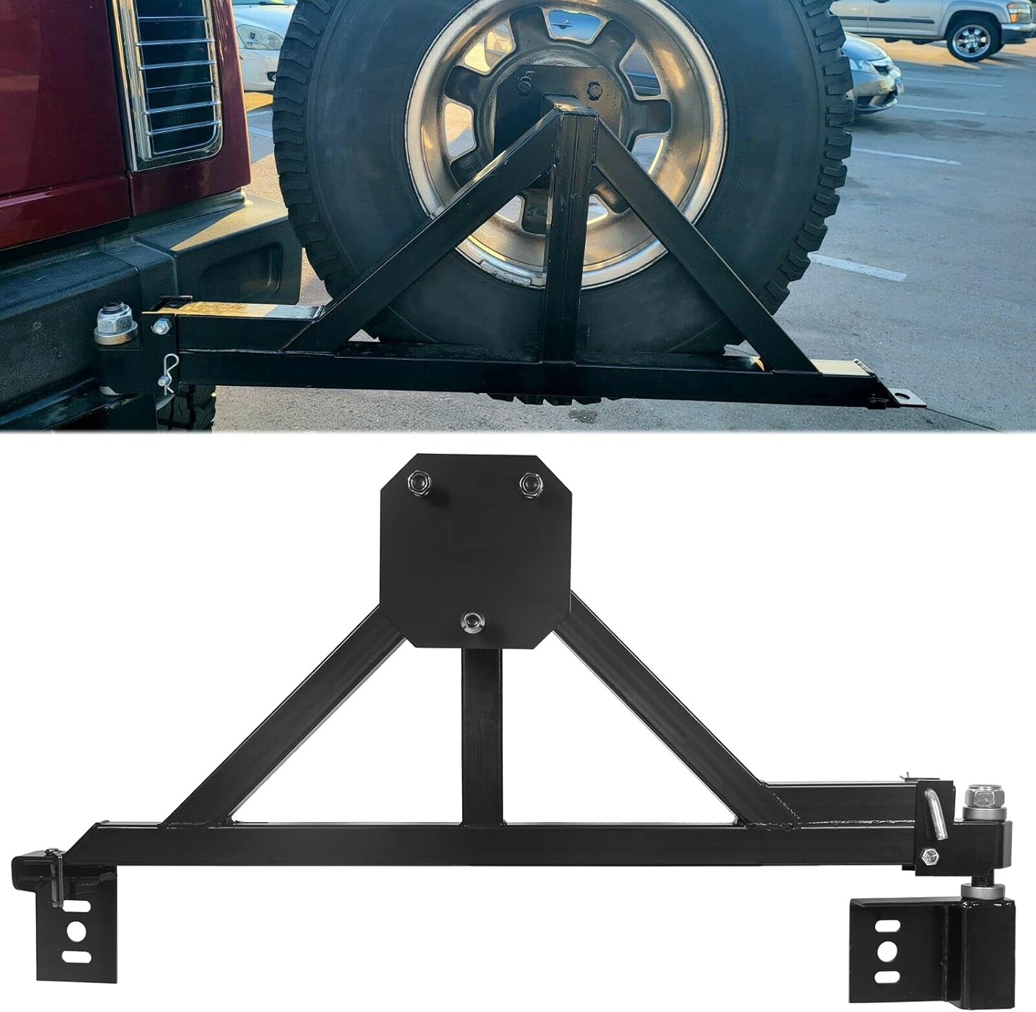 ECOTRIC Tire Carrier Mount Compatible with All Hummer H2 w/Drop Down Option Black, Heavy Duty