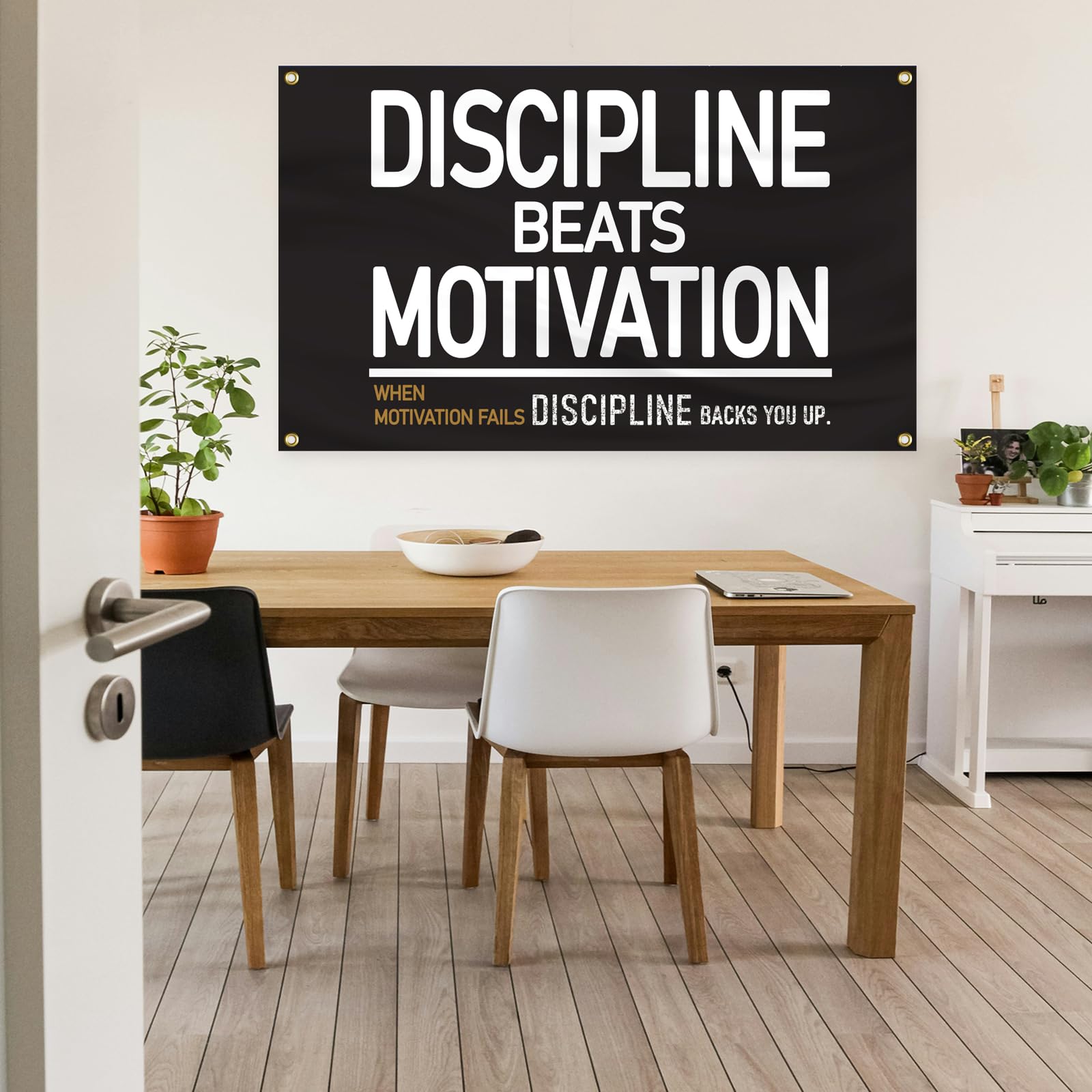 Disziplin Equals Freedom Flagge 90x150cm - Motivationsflagge Für Fitness, Büro & Zimmer