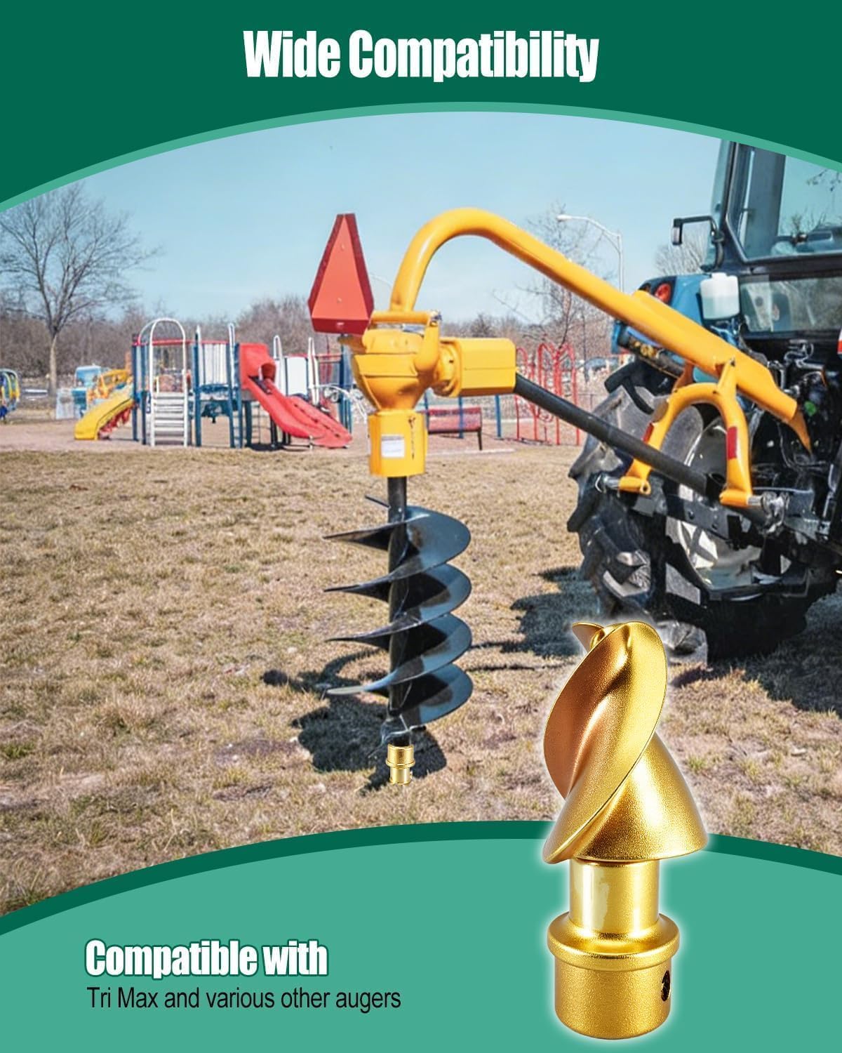 TF-350 Auger Pilot Tip Compatible with Tri Max and Various Other Augers, 2 Flutes Straight Shank Spiral Point Auger Pilot Tip 60 Cutting Angle Replace 135088