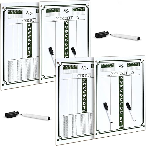 Miniatura 1 de 2 marcadores de dardos de doble cara con 4 bolígrafos magnéticos de borrado en seco, dardos de borrado en seco, marcador de cricket para juegos de