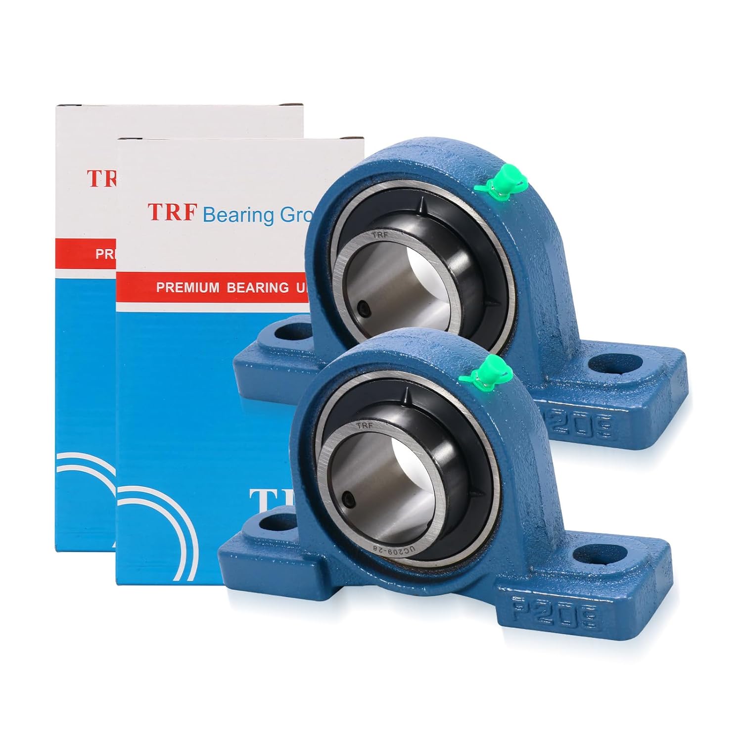 2 Pack UCP209-28 Pillow Block Bearing - Pack of 2 Mounted Pillow Block Bearings - 1 3/4" Mounted Pillow Block Chrome Steel Bearings Solid Cast Iron Base - Self Alignment