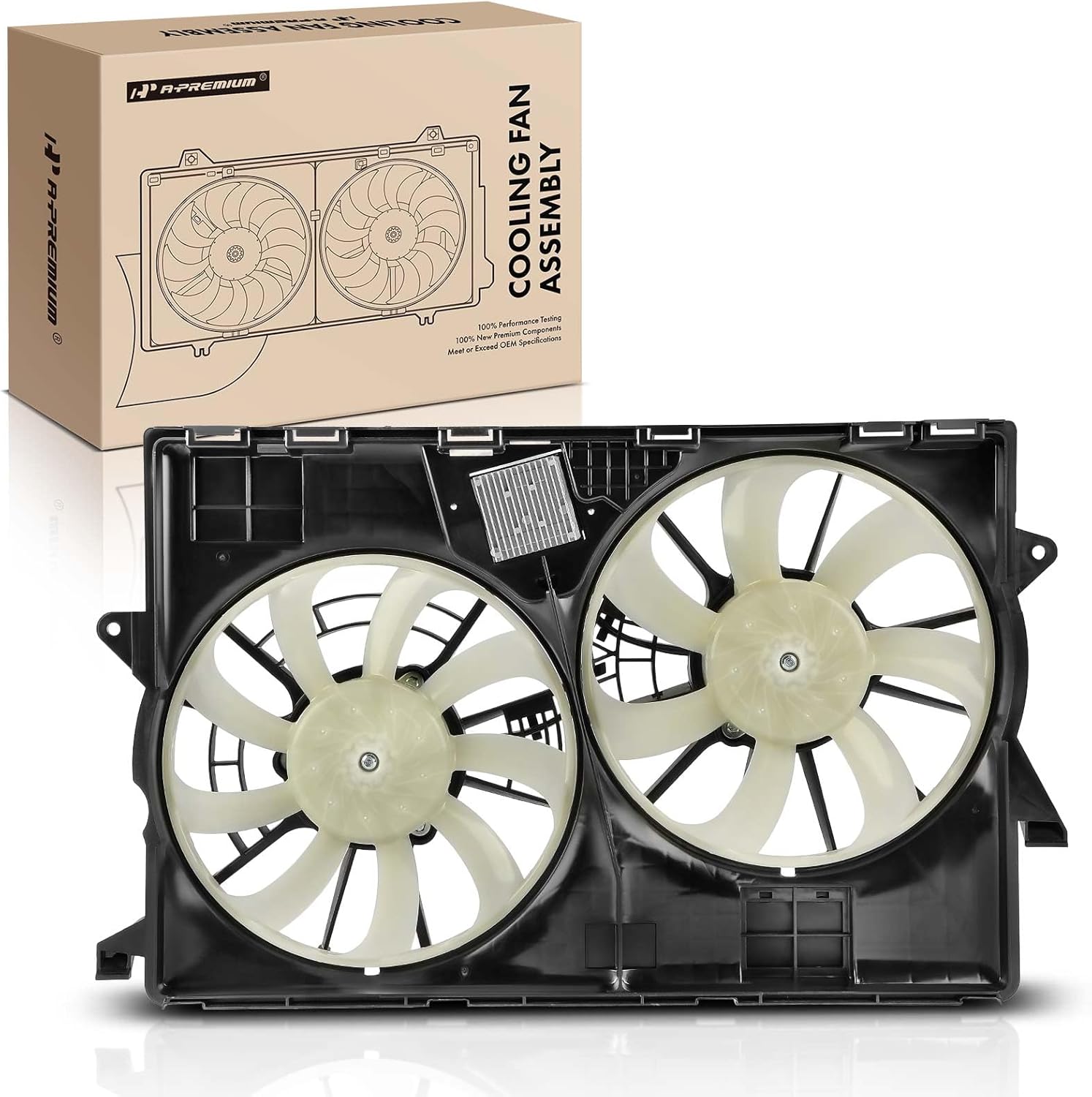 A-Premium Engine Radiator Cooling Fan Assembly Compatible with Select Jeep Models - KL Series Cherokee 2014-2023, 2.0L 2.4L 3.2L - Replace# 52014621AG