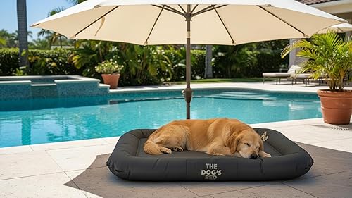 Miniatura 9 de The Dog's Bed - Cama impermeable para perro, tela Oxford gris duradera, cremallera YKK, funda reversible lavable, camas para perros para el hogar,