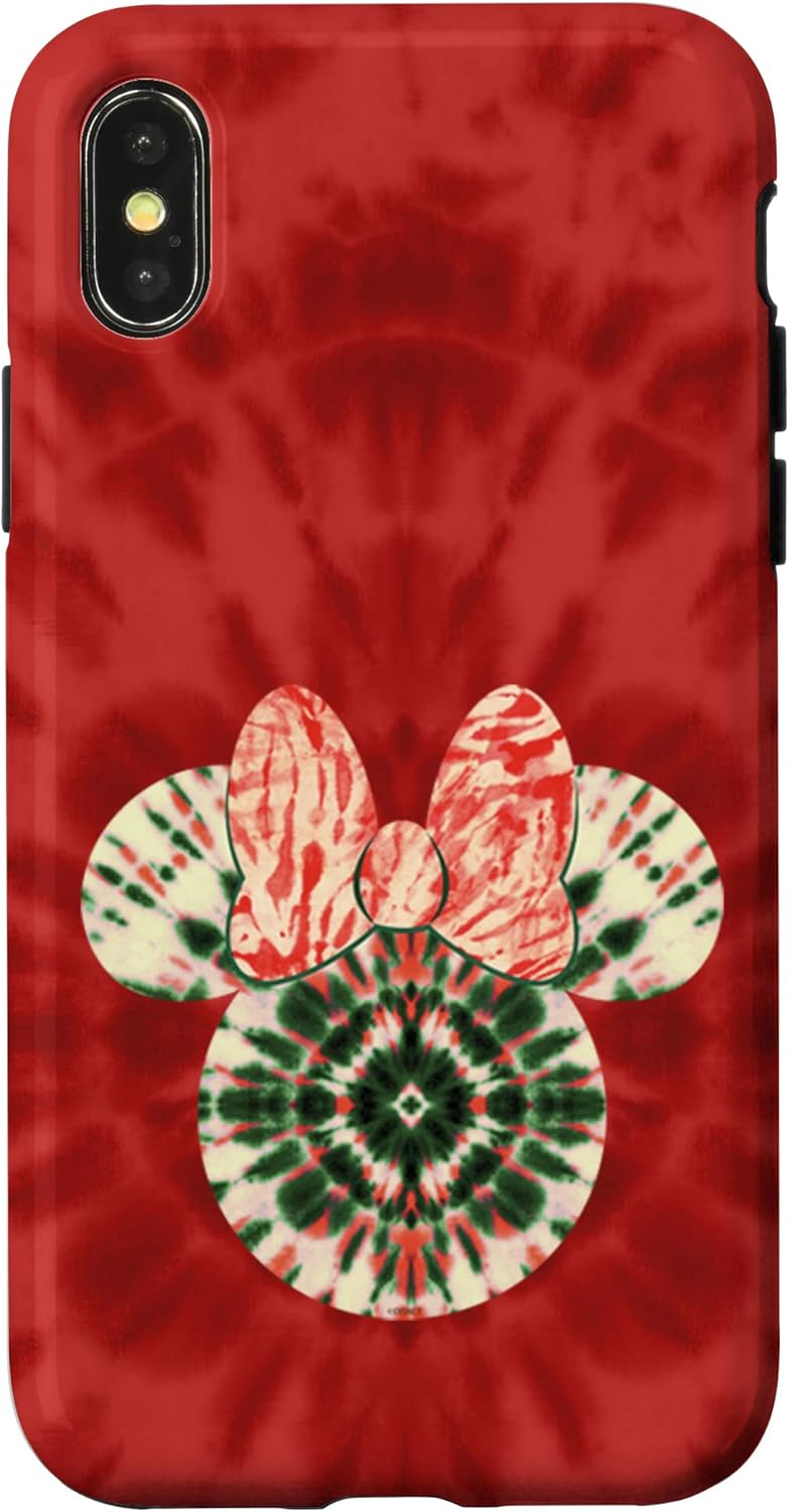 Disney Minnie Mouse Head Christmas Holiday Tie-Dye Retro Case for iPhone XR