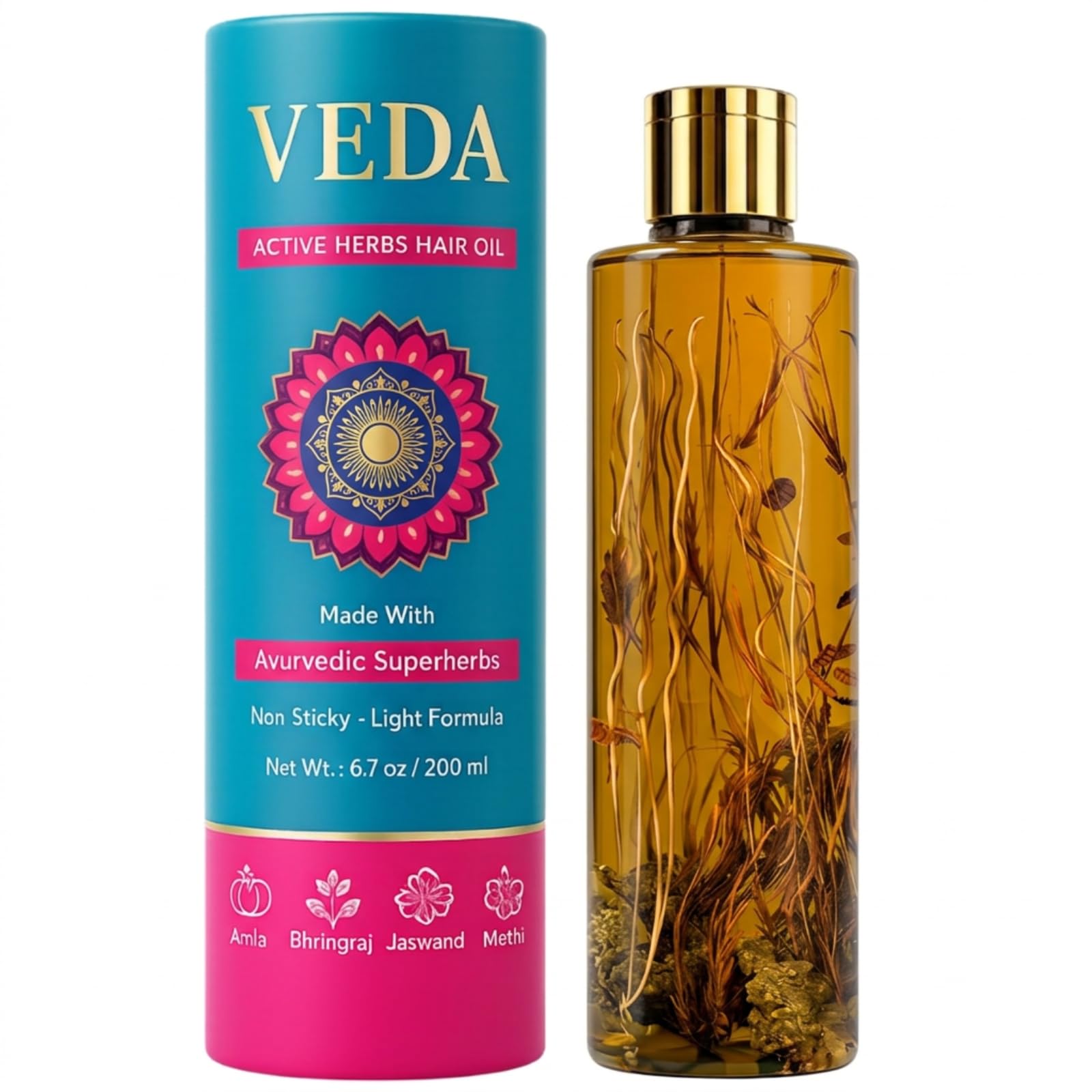 Amazon.com: VEDA Active Herbs Hair Oil | Hair Growth Oil | Infused 