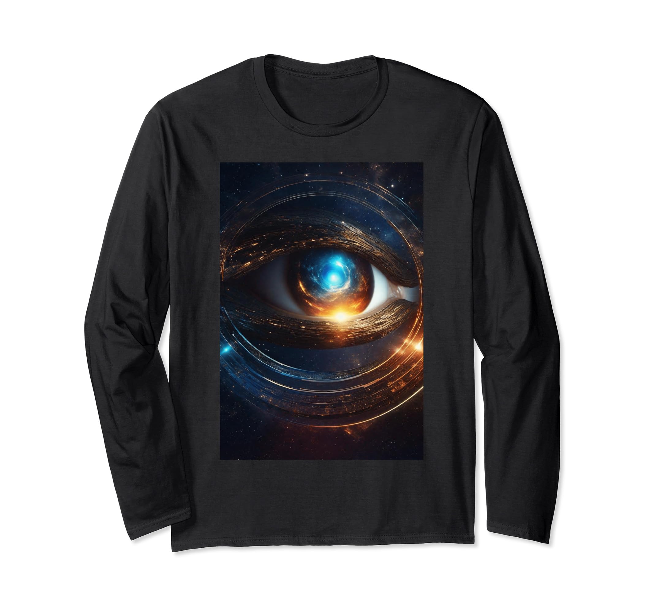 Cosmic Visitations - Watching Eye Surreal GraphicsCosmic Distant Space Trippy Spacedust Alien Eye Graphic Long Sleeve T-Shirt