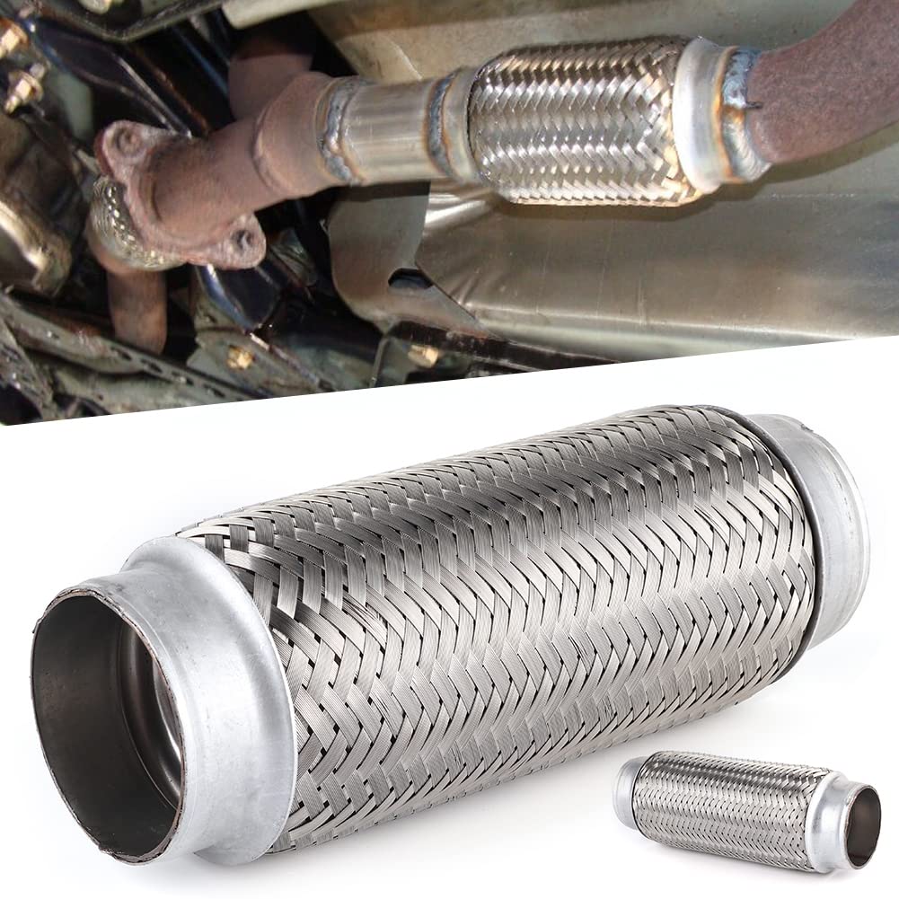 Auspuffrohr, Edelstahl Auspuff Flexibles Rohr Flexi Joint Repair Tube Autozubehör für Universal-Vorderauspuff Flexrohr Auspuff Flexi-Rohr Universal Edelstahl Auspuff Flexrohr(51MM*200MM)