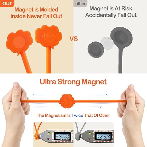 Miniatura 6 de Bridas magnéticas para cables, paquete de 24 lazos magnéticos fuertes de 7.2 pulgadas, diseño de diálogo de nube, lazo giratorio de silicona con