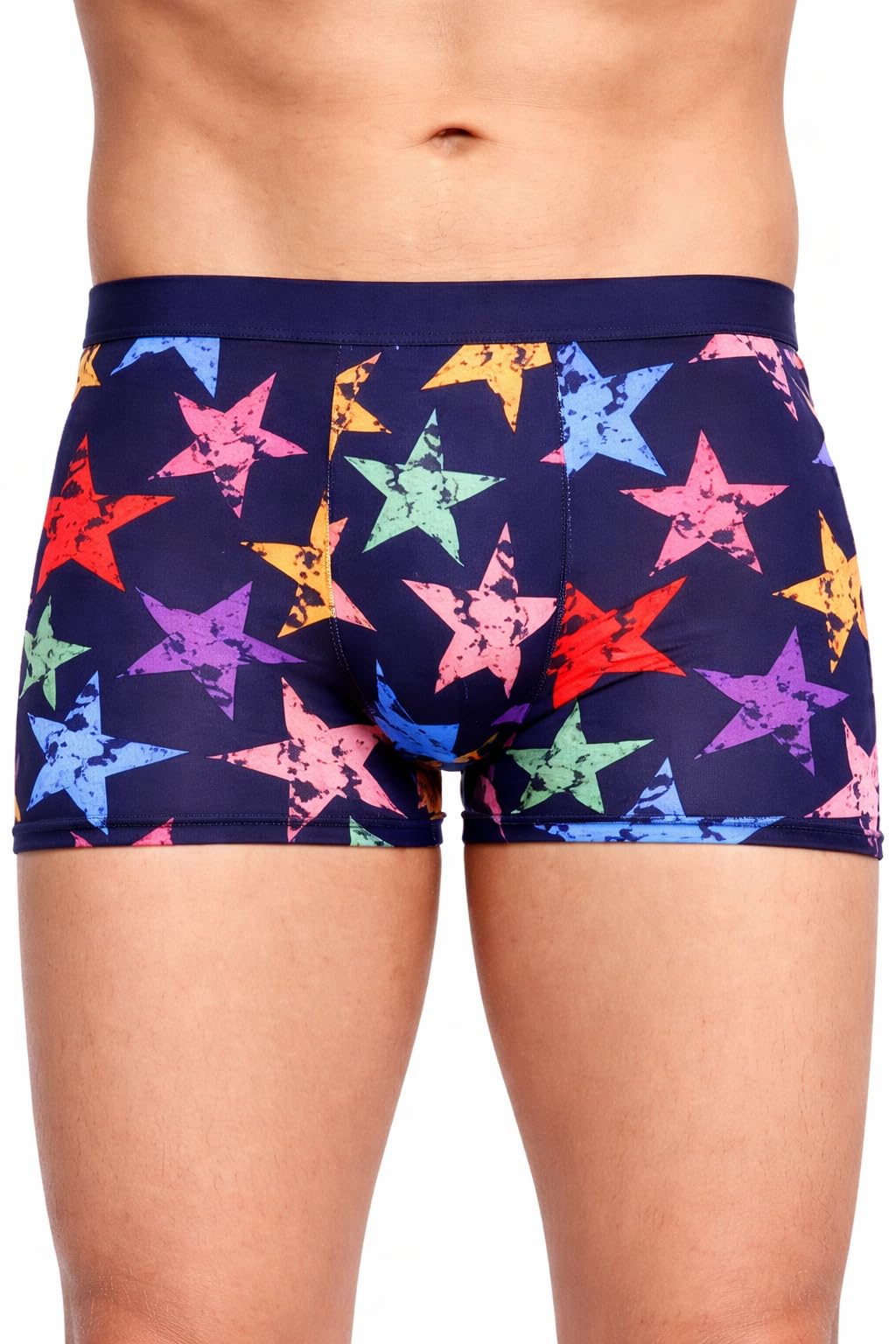 Printed Cotton Mid Waist Ice Silk Elasticity Boxer Brief Shorts Underwear for Men, Multi Pattern, Pack of 1-picture-27