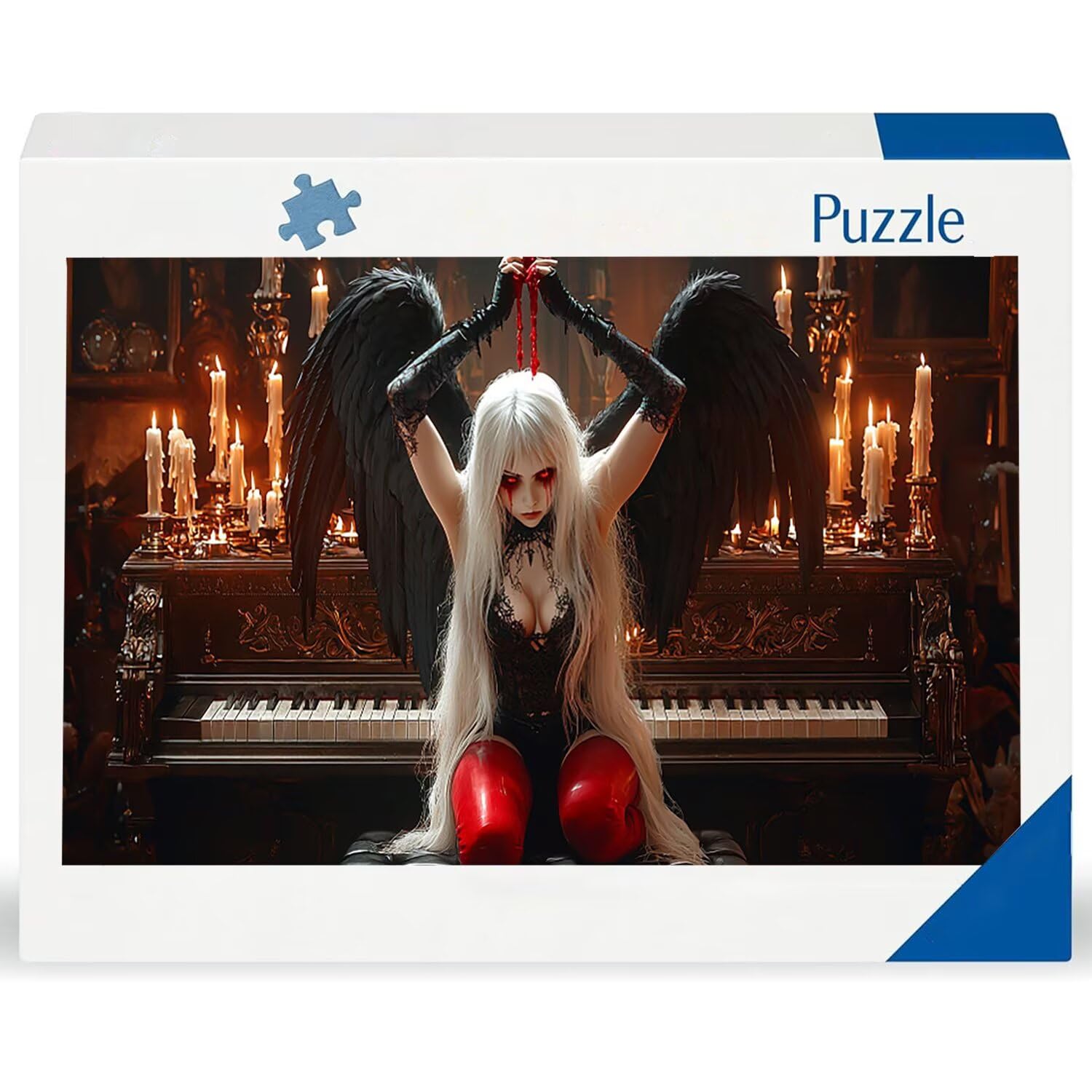 Puzzle para Adultos 1692 Piezas, Ángel Negro Puzzle, Difícil, Desafiante, Rompecabezas Encajan Perfectamente, Letras en la Parte Posterior, sin Polvo, Regalo para Personas Mayores (179x31cm) v-357