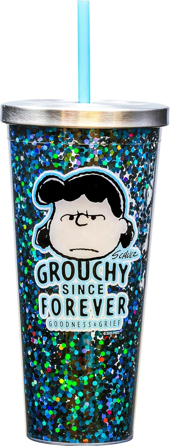 Spoontiques Large Looney Tunes Cup Tumbler with Stainless Steel Lid and Straw - 32 oz - Acrylic