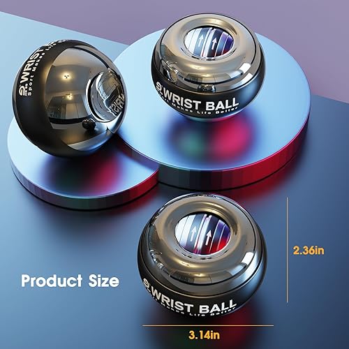 Miniatura 3 de Pelota de entrenamiento de muñeca, fortalecedor de muñeca giroscópico giroscópico para antebrazo, bola giroscópica para fortalecer brazos, dedos,