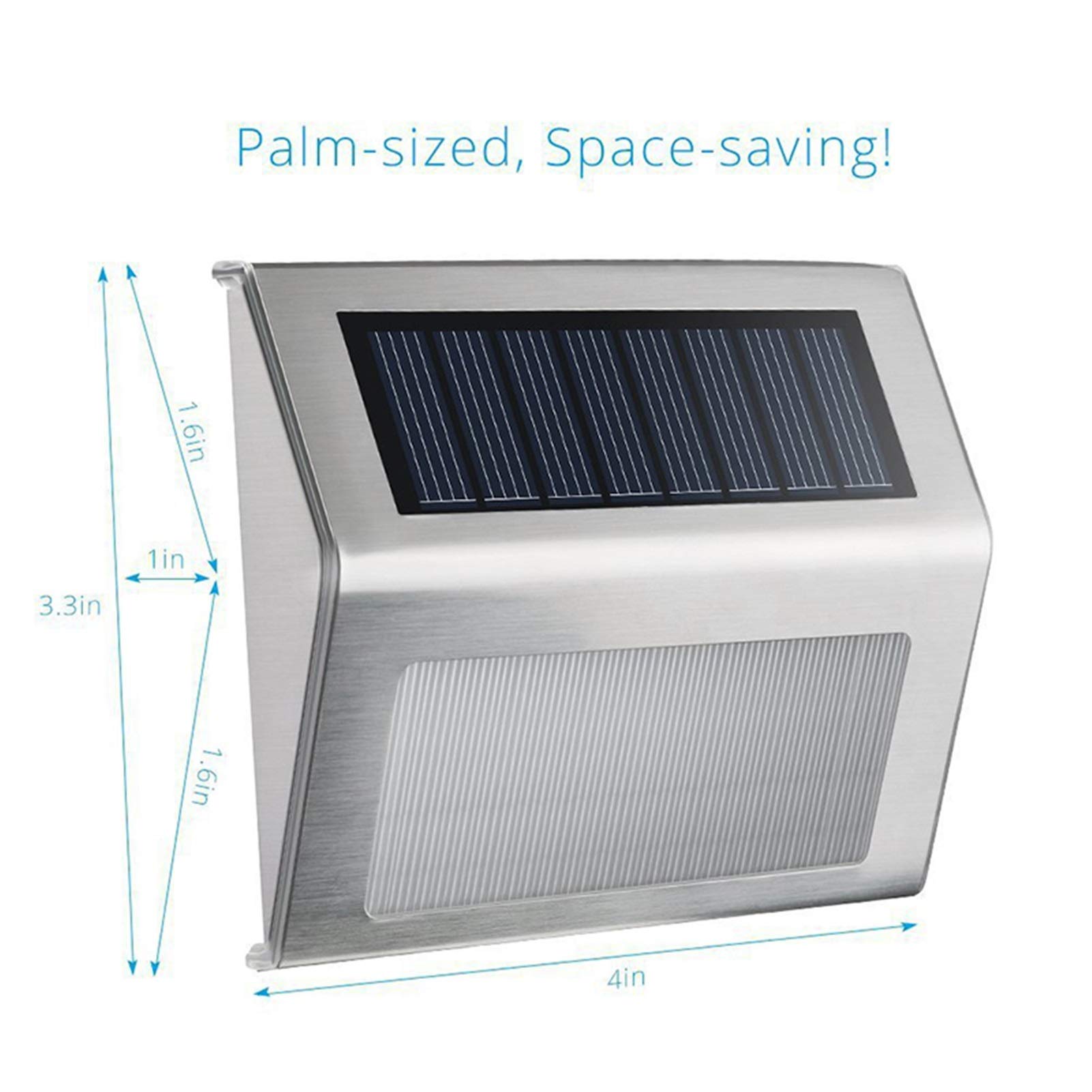 Światła na zewnątrz 2 Pack Solar Wall Ogrodowy Lampka Schody Outdoor Led Step Schody Światło 3leds Wodoodporna Ogród Ze Stali Nierdzewnej Gospodarstwa Domowego Oświetlenie uliczne
