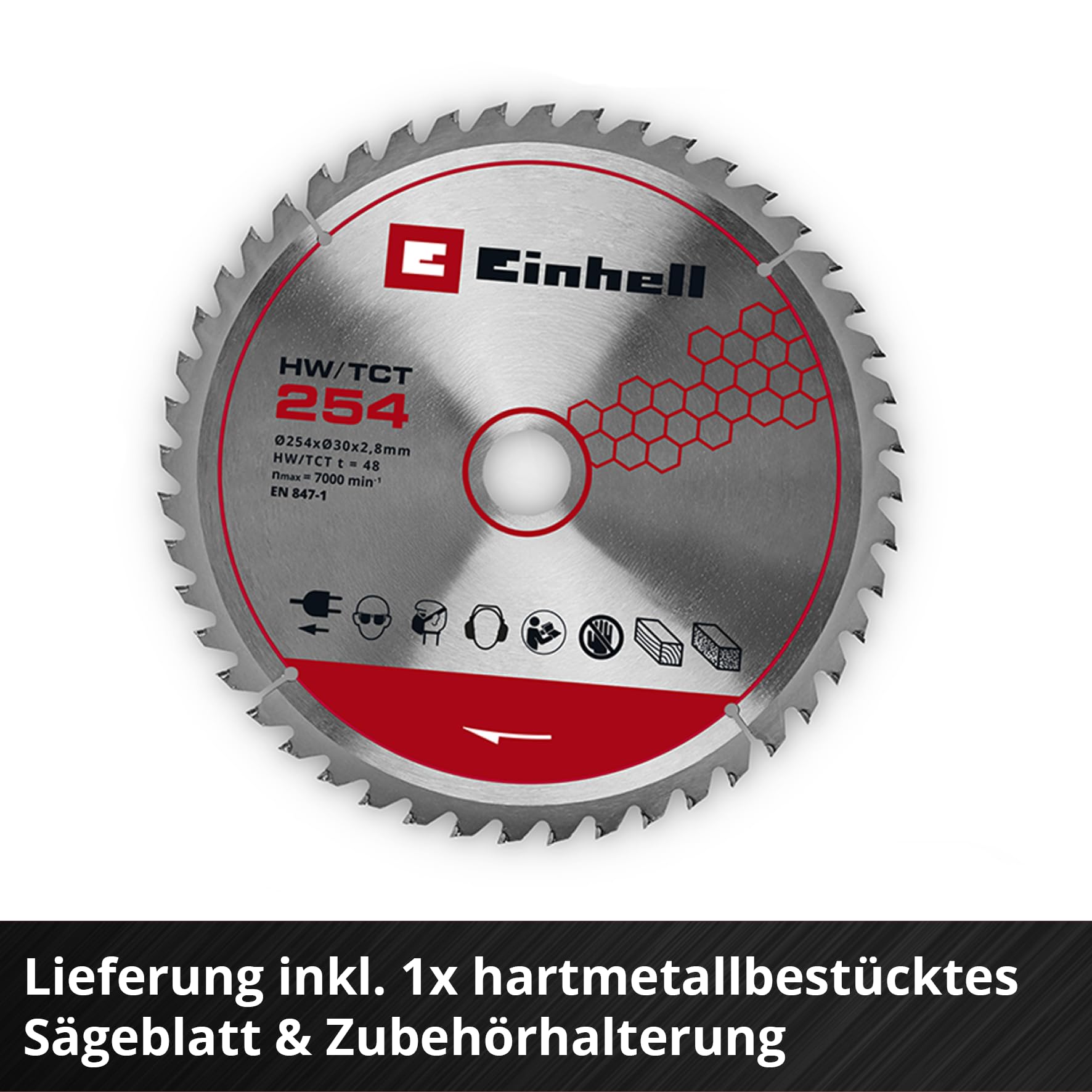 Einhell Tischkreissäge TE-TS 10 T (2000 W, 89 mm Schnitthöhe, Ø 254 mm Sägeblatt, Tischverbreiterung, Winkelanschlag, Parallelanschlag, Schiebestock, Absauganschluss)