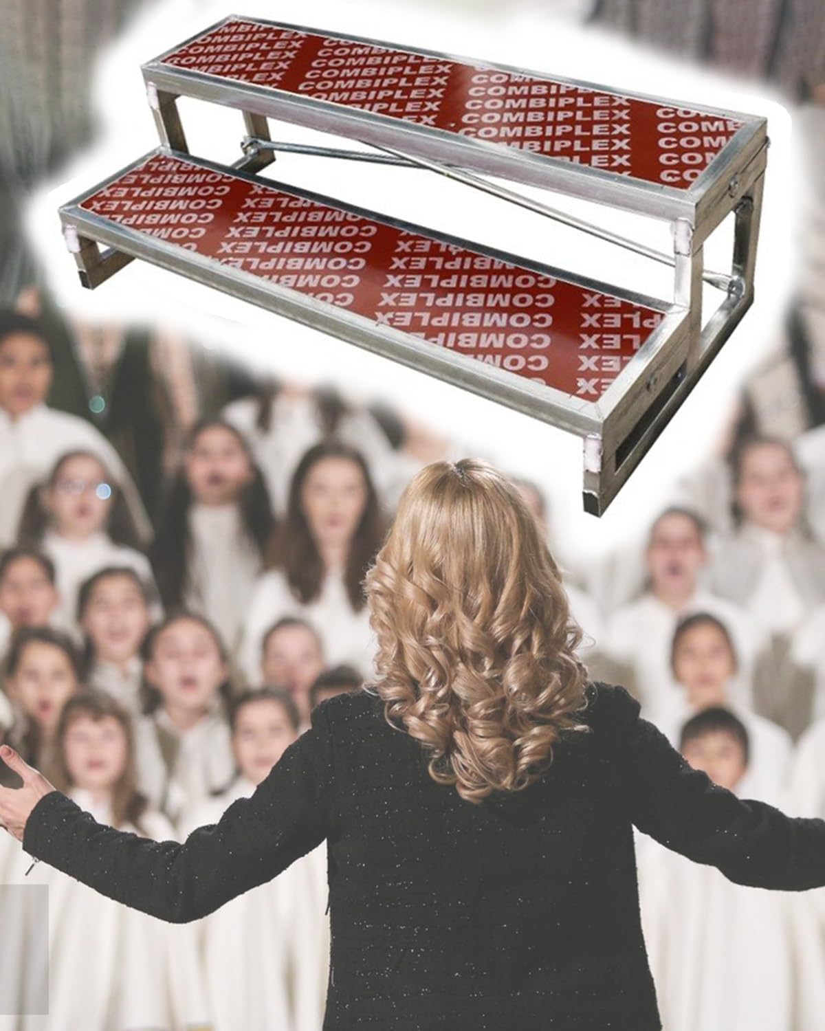 DUANHOZ Choral Stair Platform for Choir Risers and Concerts, Music Stand for Theatres, Commercial Public Seating Steps and Podium