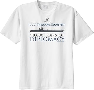 Men's CVN 71 USS Theodore Roosevelt 98,000 tons of Diplomacy Short Sleeve T-Shirt