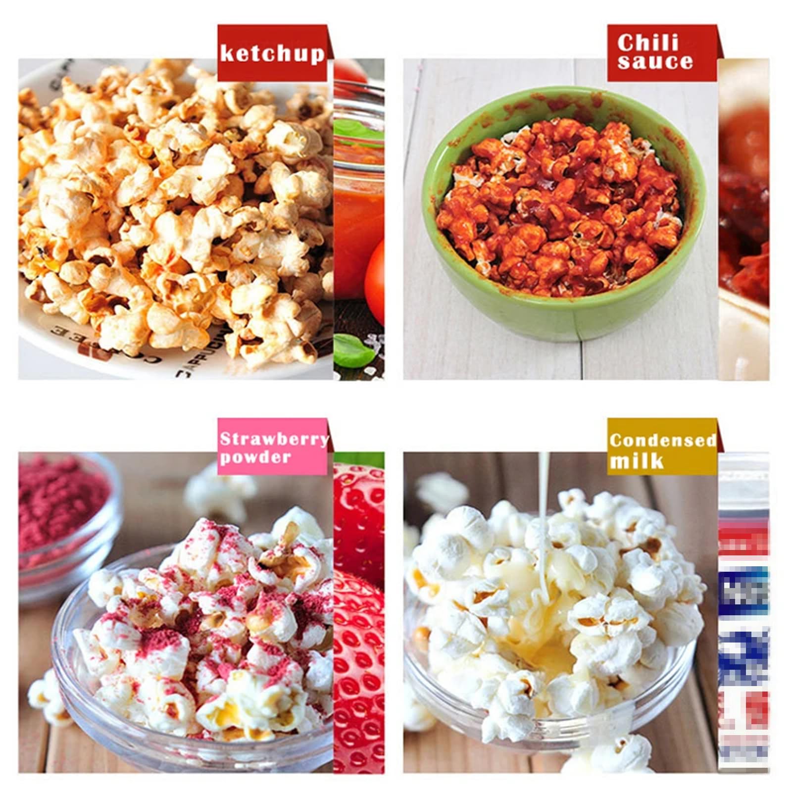 Mini Palomitas de maíz clásicas, Palomitas de maíz Dobles Retro, Palomitas de maíz caseras, Palomitas de maíz Autoadhesivas Que Pueden Agregar azúcar y Aceite