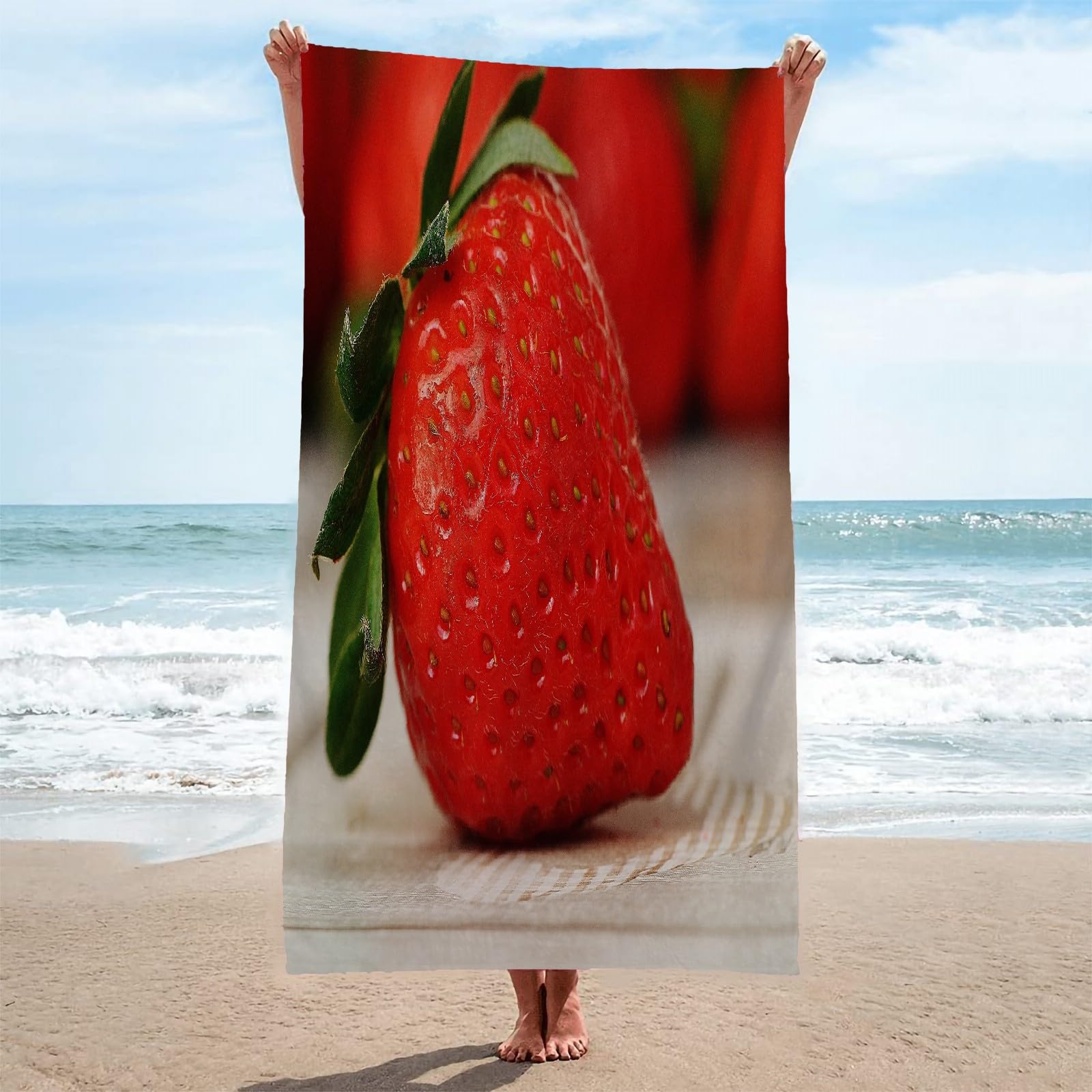 Toalla Playa Rojo Toallas Playa Grande Microfibra Anti Arena Fresa Playa Toallas para NiñA NiñO Adulto Piscina Toalha de Praia Mujer Hombre 200x200cm