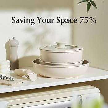 Redchef Ceramic Pots And Pans Set - 7 Piece Non Stick Cookware Set, Healthy And Non