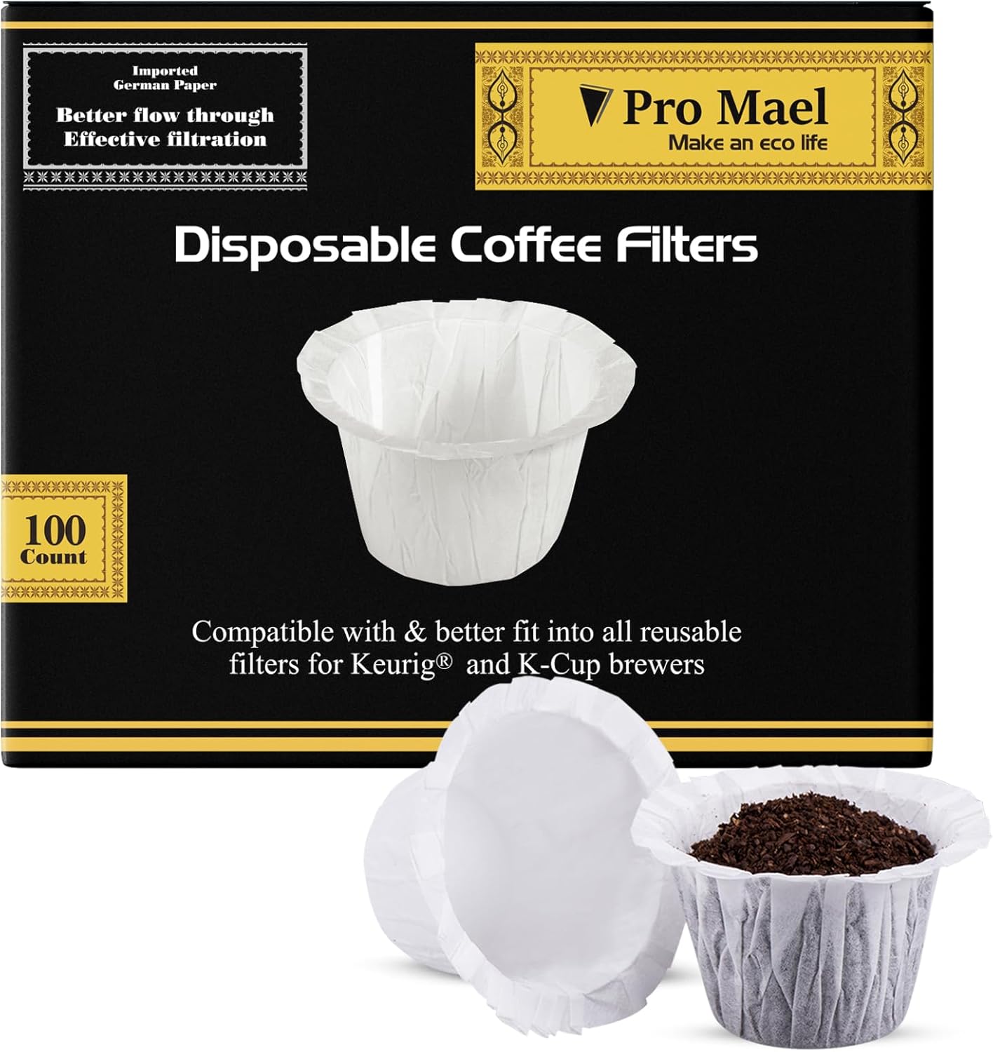 Pro Mael Disposable K Cup Coffee Filters for Keurig Single