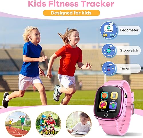 Miniatura 3 de DERUI Reloj inteligente para niños con 26 videojuegos, cámara selfie, reproductor de video, podómetro, cronómetro, reloj despertador, linterna,