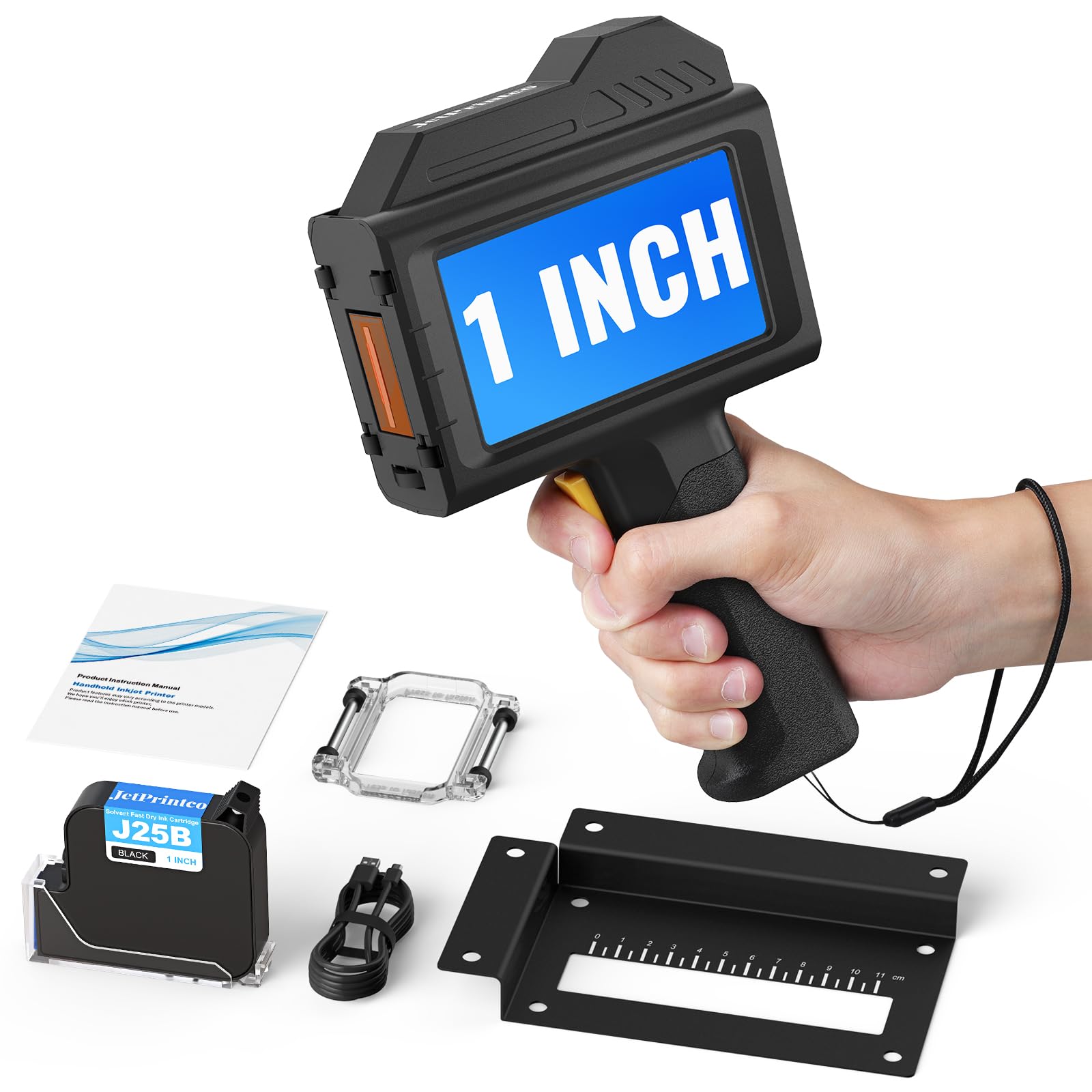 1.0 Inch Print Height Intelligent JC10 Handheld Inkjet Printer (Black)