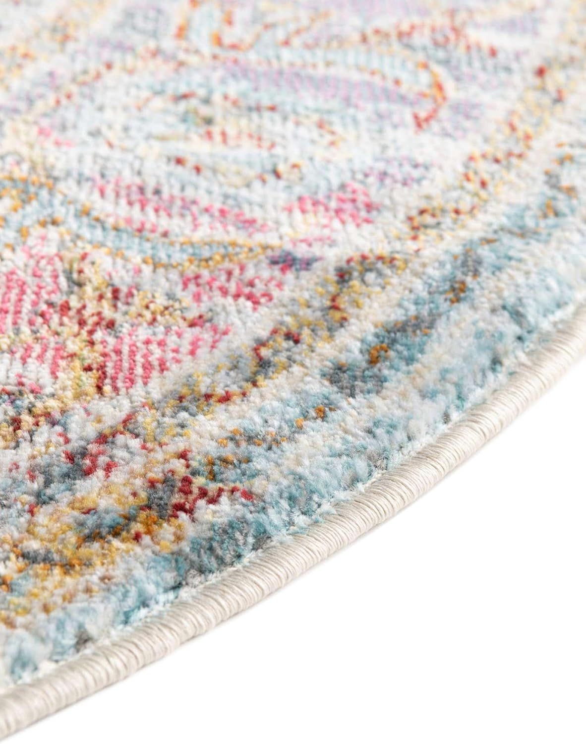 Unique Loom Baracoa Collection Area Rug - Miramar (5' 1" x 8' Oval, Light Blue/ Blue)