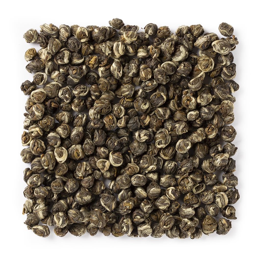 WHF Jasmine Green Tea, Premium Dragon Pearl Tea, Naturally Scented, Hand-Rolled Loose Leaf tea, Low Caffeine, 4 Ounce