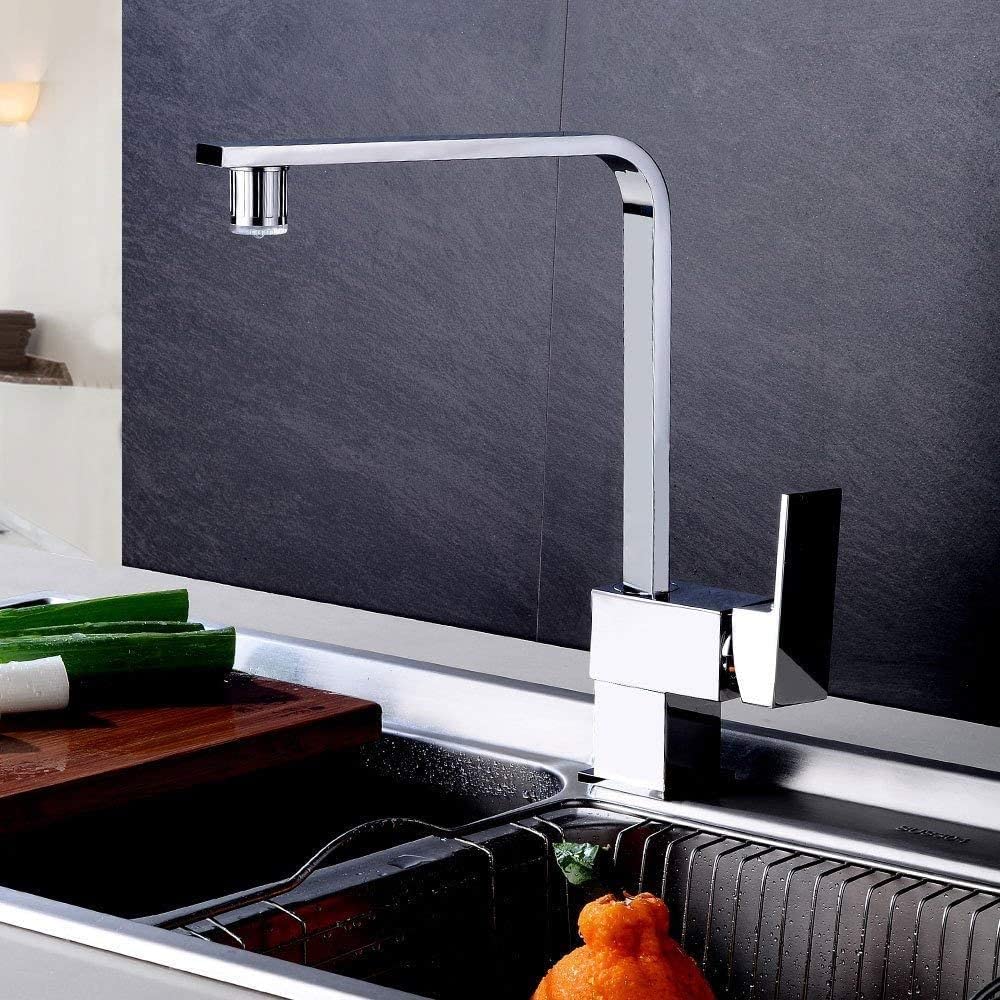 Robinet laiton anti-brûlure à capteur thermique LED et arc haut