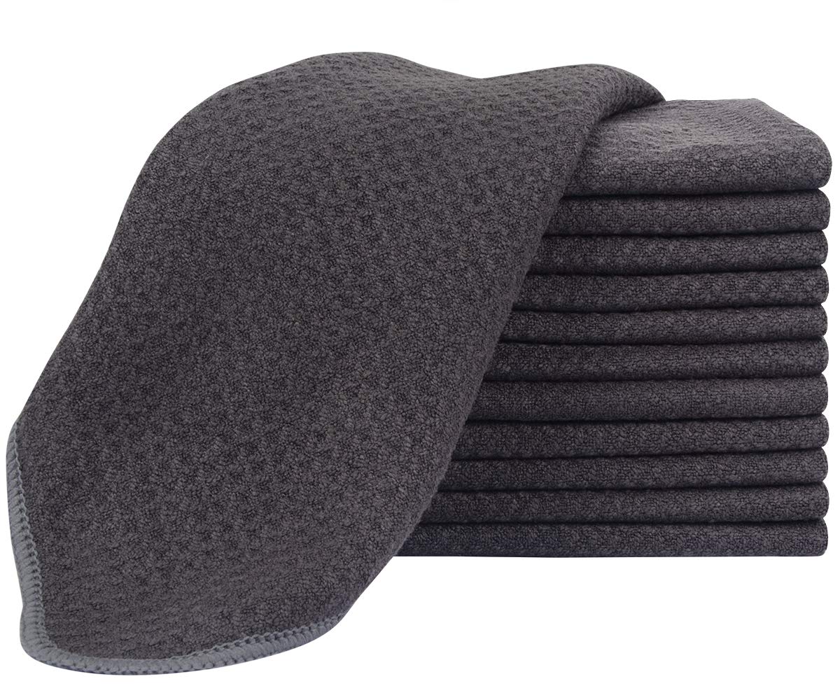SINLAND Premium Microfiber washcloth Waffle Weave Facial Cleansing Cloth Face Cloth and Body Cloths (13Inchx13Inch 12pack, Grey Brown) : Beauty & Personal Care