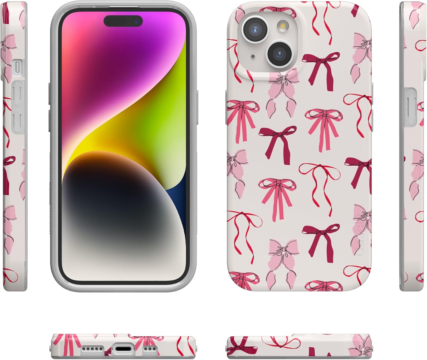 Casely iPhone 15 Case | Lover Girlie | Pink Bows | Compatible with MagSafe | Classic Ultra Slim Design