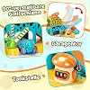 Lehoo Castle Kinderspielzeug ab 1 Jahr Montessori Spielzeug 2 Jahre Auto Spielzeug mit Parkplatz und Rutsche Lernspielzeug Geschenk für Junge 1-3 Jahre (Dinosaurier)