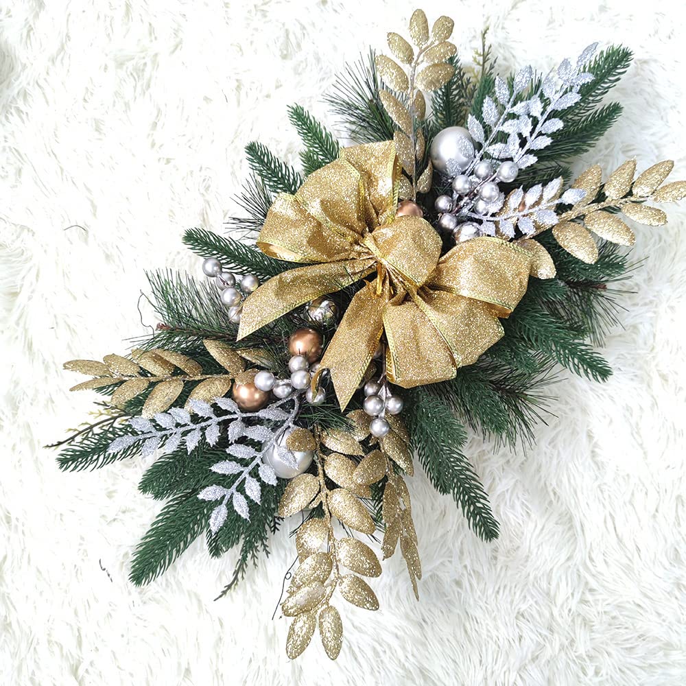 Gran Guirnalda de Navidad al Aire Libre 2023 Decoración de Año Nuevo Decoraciones de Navidad Guirnaldas Colgantes Letreros Hogar Jardín Oficina Porche Puerta Frontal-45cm Guirnalda,1m