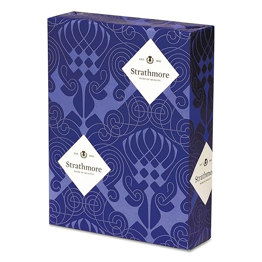Strathmore Writing 25% Cotton Stationery Paper Wove Finish Natural White Shade Watermarked, 24 lb 8.5x11 Inch 500 Sheets/Ream - Sold as 1 Ream (300033)