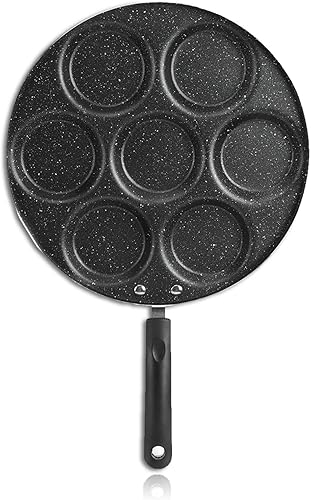 Sartén para panqueques antiadherente para huevos con 7 moldes para crepas, sartén para desayuno, tortilla, sartén para tartas, sartén para desayuno,