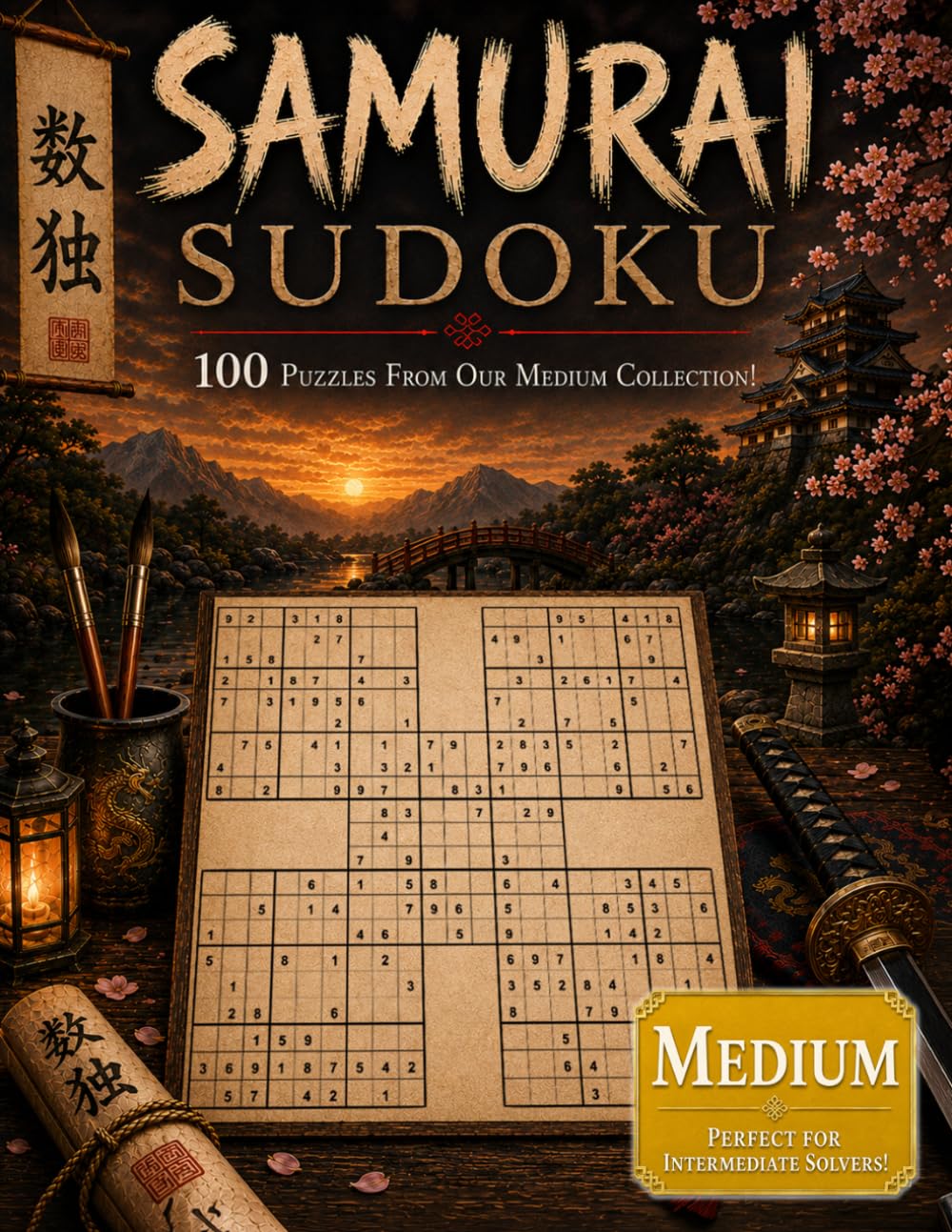 Samurai Sudoku - Medium Edition Puzzle Book: 500 Overlapping Sudoku Puzzles into 100 Samurai Puzzles, with Solutions | Sudoku Variant Puzzle Book (Samurai Sudoku - 2026 Edition)
