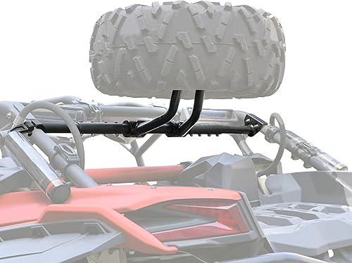 SAUTVS Soporte de montaje de neumático de repuesto resistente para Can-Am Maverick X3, se adapta a neumáticos de hasta 32 pulgadas con recubrimiento