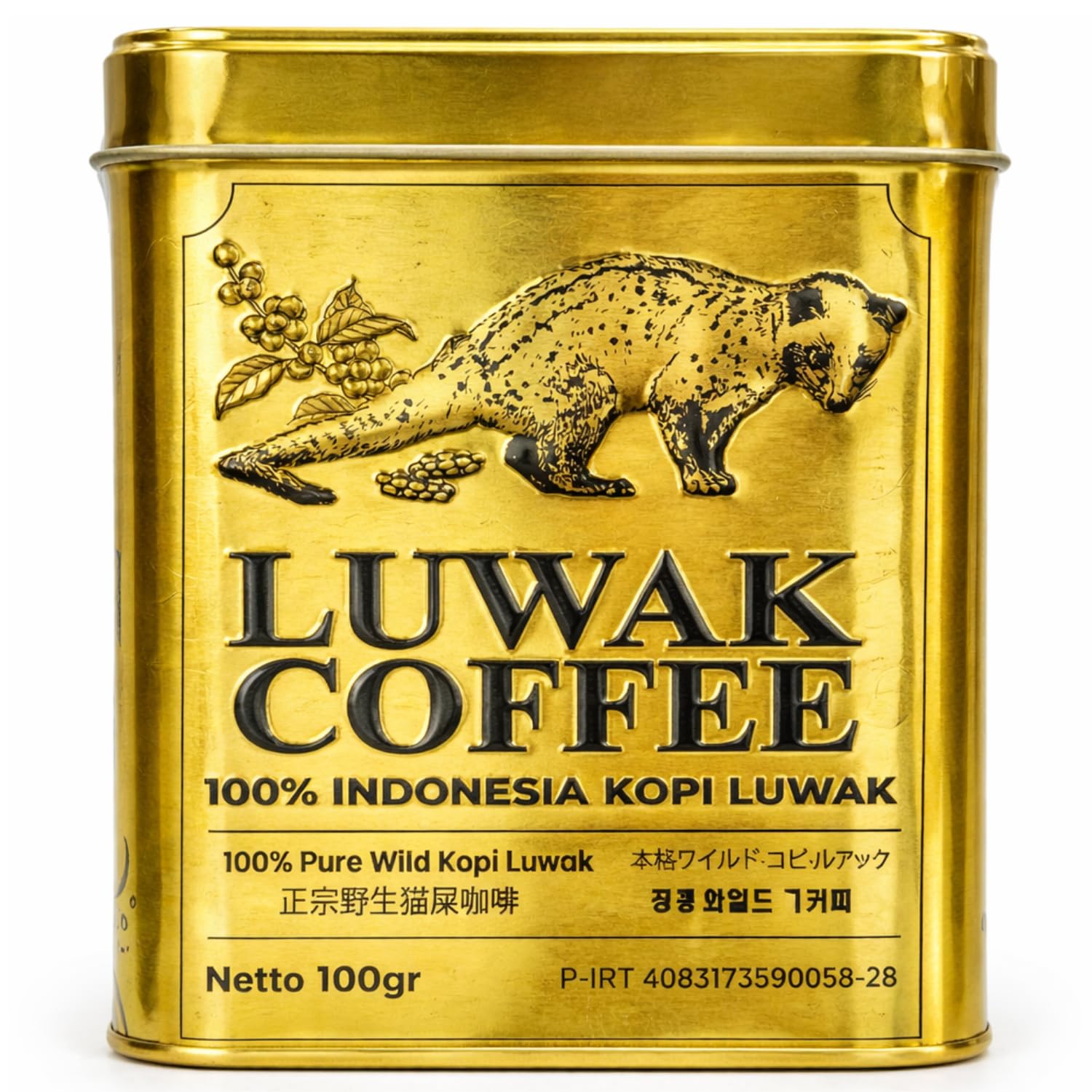 WoCA Gayo Premium Wild Kopi Luwak 30カップ Worcas Luwak Coffee Premium Wild Kopi Luwak (Golden) Ground Coffee