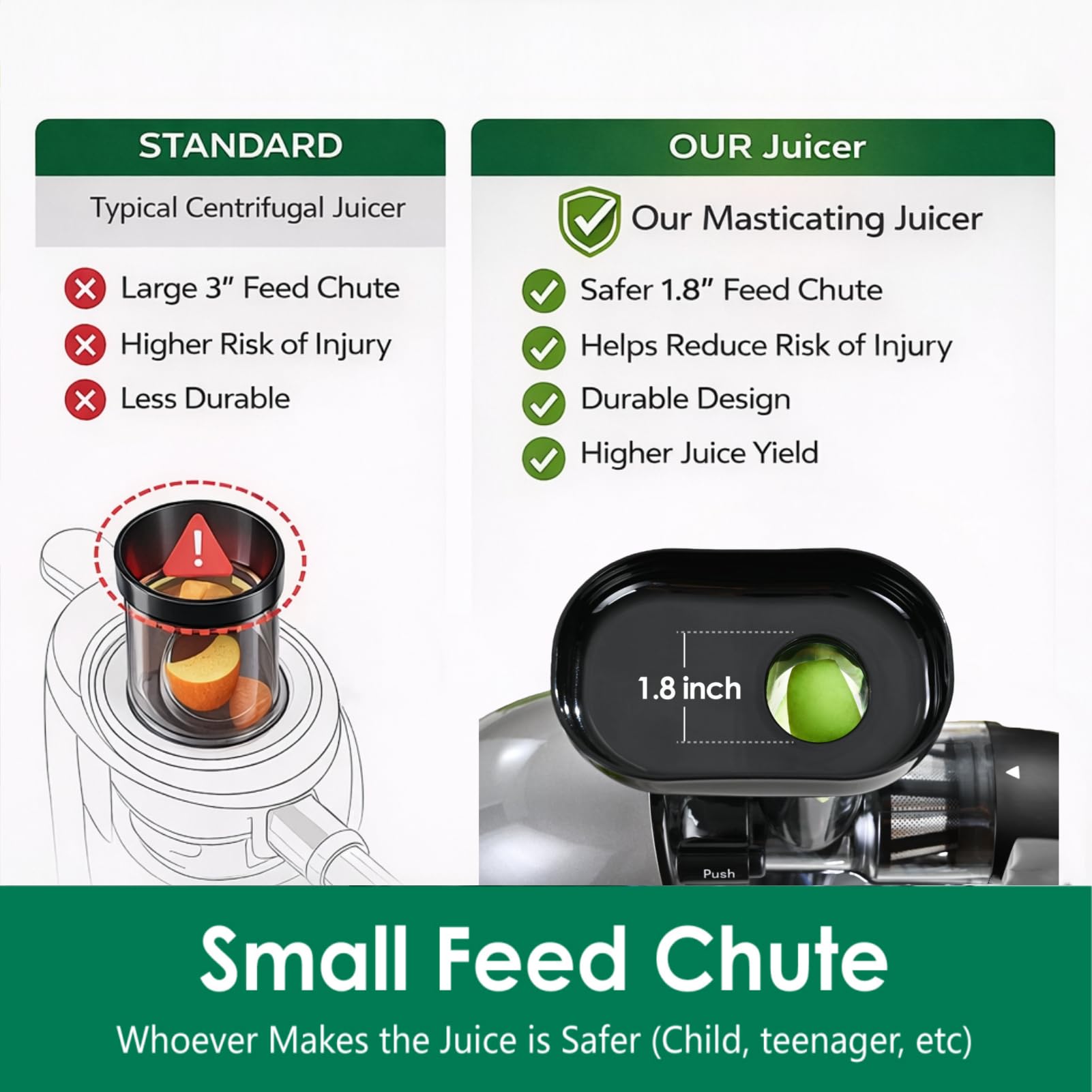 Slow Masticating Juicer,Brecious Cold Press Juicers with 2 Speed Modes & Quiet Motor,Juicers Machines Vegetable and Fruit with Reverse Function,Celery Juicer,BPA-Free,Easy to Clean (Silver)