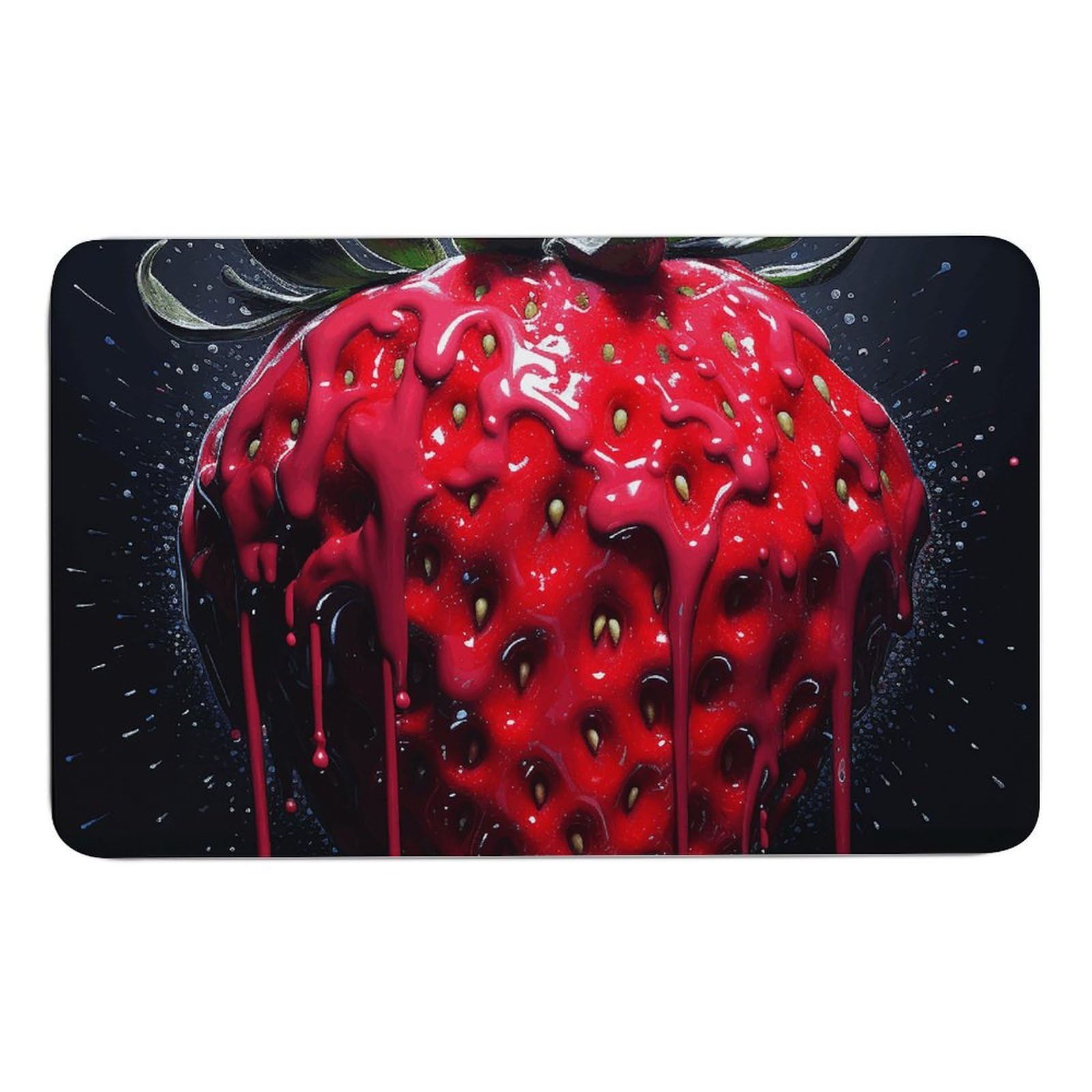 NTVOWPZO Bright Red Strawberries Stone Bath Mats Bright Red Strawberries Diatomaceous Earth Bath Mat Super Absorbent Bathroom Floor Mat Quick Drying Shower Mat for Shower Bathtub Bathroom Accessory