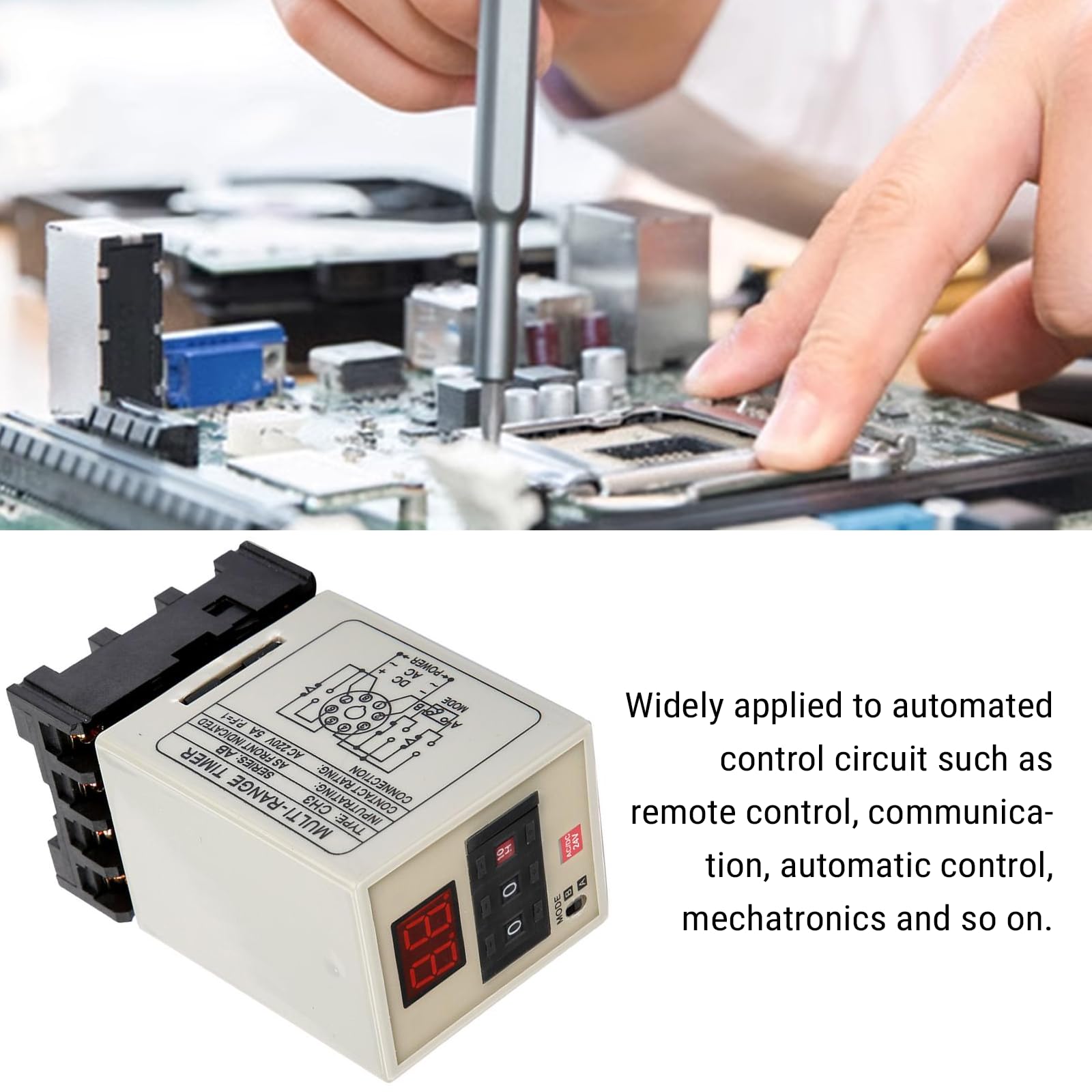 Telituny AH3-DM Dual Mode Delay Timer Relay,0.01S to 99H Adjustable LED Display AC/DC 24V Digital Time Delay Relay for Automation Control Circuits Mechatronics - Image 3