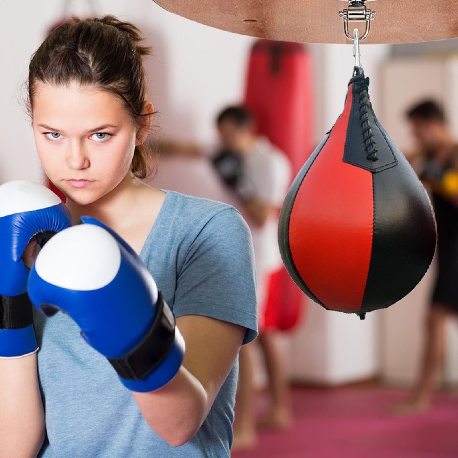 Sacco Da Boxe, Set Di Piattaforme For Sacco Da Boxe Piccolo | Supporto For Sacchi Da Boxe Veloci Con Gonfiatore | Palla Da Boxe, Sacco Da Boxe Da Allenamento For Donne, Uomini, Adulti, Palestra, Casa(