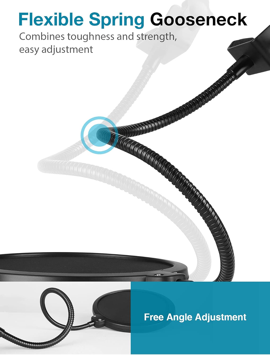 InnoGear Microphone Pop Filter for Blue Yeti and Other Mics, Dual Layered Wind Pop Screen Pop Filter Mask Shield with Flexible 360° Gooseneck Clip Stabilizing Arm : Musical Instruments