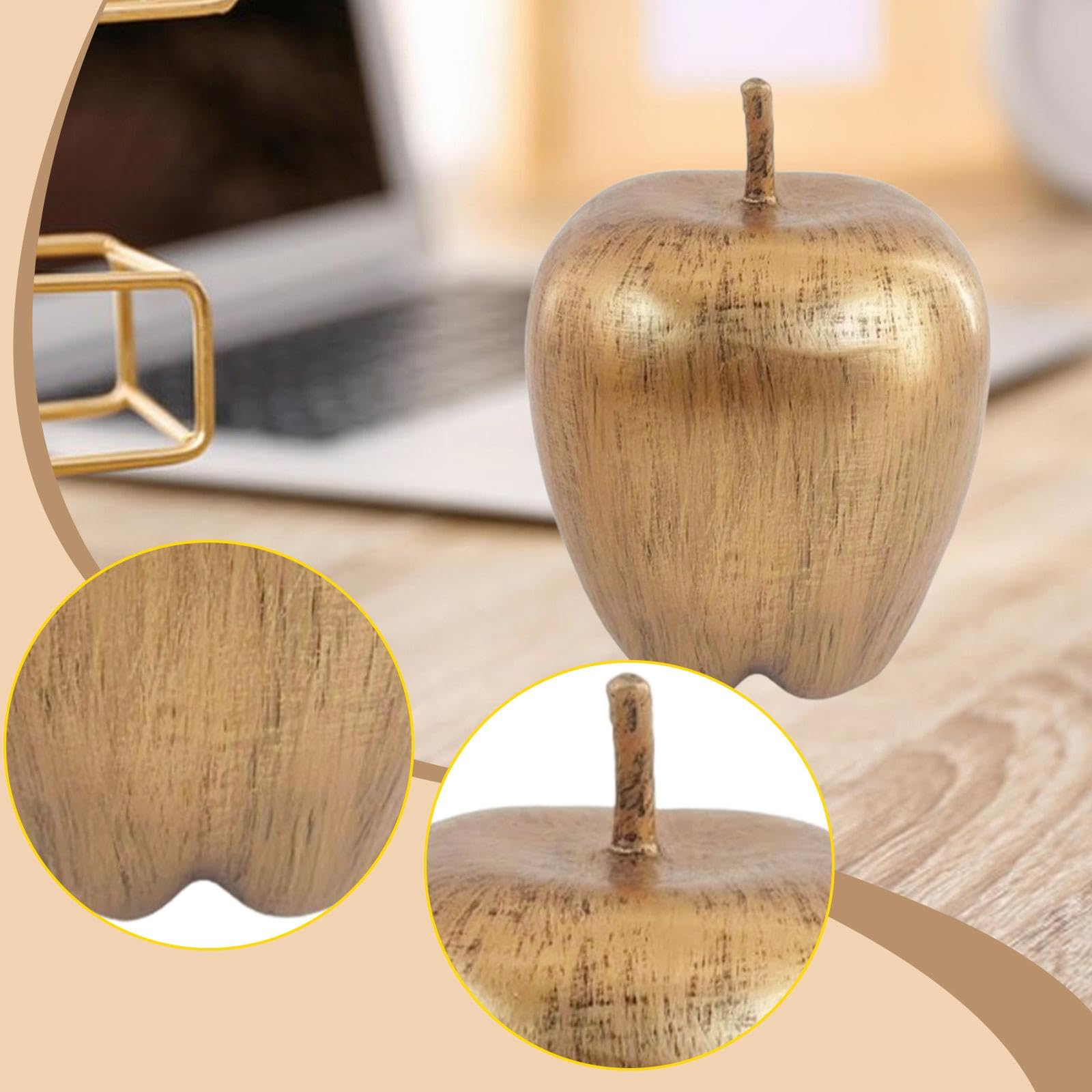 Dekofigur Apfel Statue Sammlerstück Harz Obst Skulptur Desktop Ornament für Wohnzimmer Schreibtisch Büro Heimdekoration