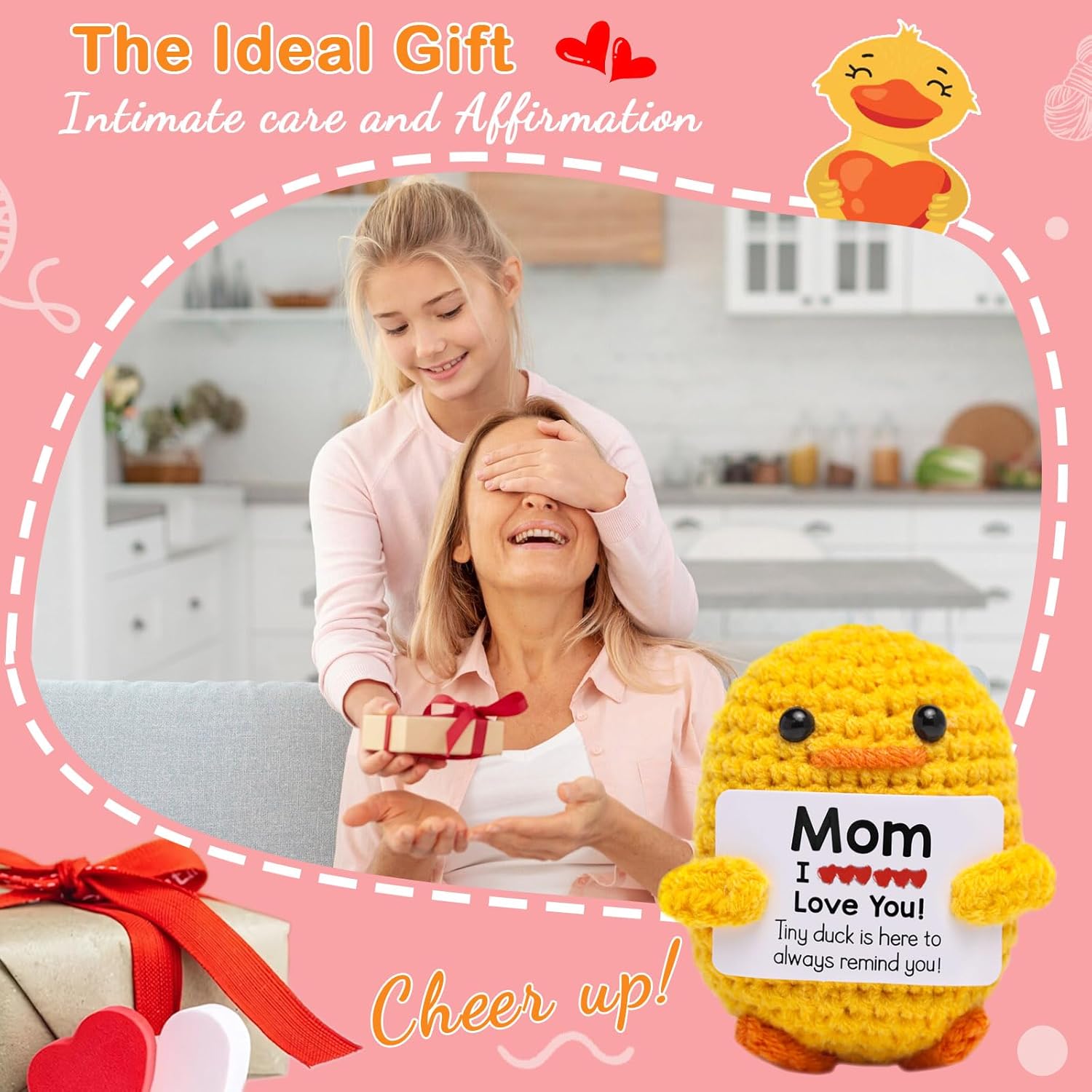 Artlunar Funny Positive Duck Emotional Support Crochet Inspirational Birthday for Mom (I Duck Love Mom) - Image 7