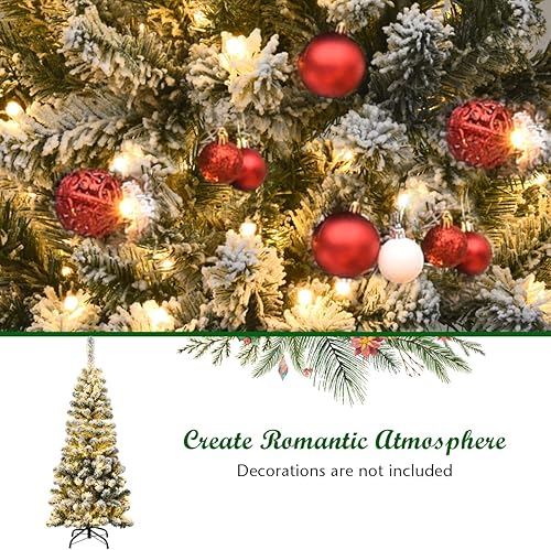 Miniatura 137 de Goplus - Árbol de Navidad artificial cónico de 6 pies, 340 puntas de rama, agujas de cloruro de polivinilo premium, delgado con soporte de metal