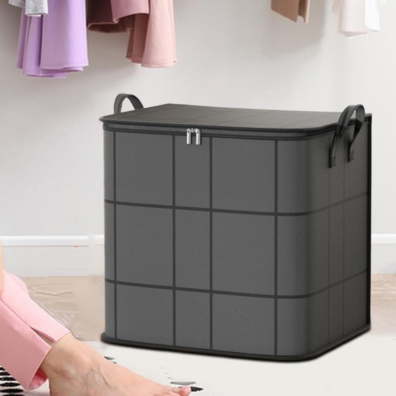 Duża torba na ubrania, zapinana na zamek błyskawiczny zestaw ruchomych z uchwytami, 23,62 x 19,69 x 27,56, składana wodoodporna torba z tkaniny nietkanego pojemnika na wygody, do spania i