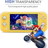 Vista 5 de Linsaner Protector de pantalla de vidrio templado de 2 piezas, hecho a medida para Nintendo Switch Lite HD, antiarañazos, transparente y A2-2-Pack