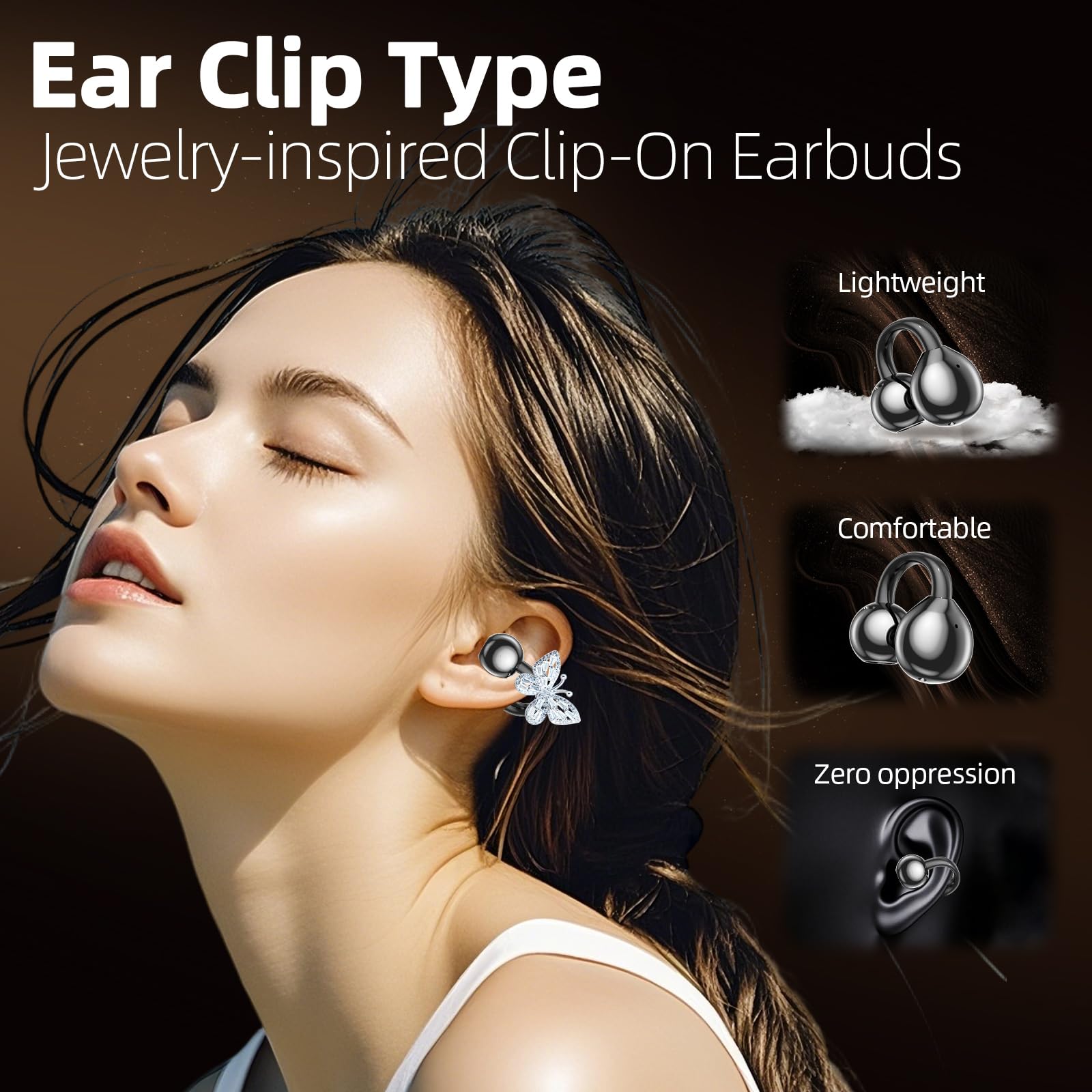 Amazon.com: Jewelry-Inspired Clip On Earbuds,Comfortable Fit Open
