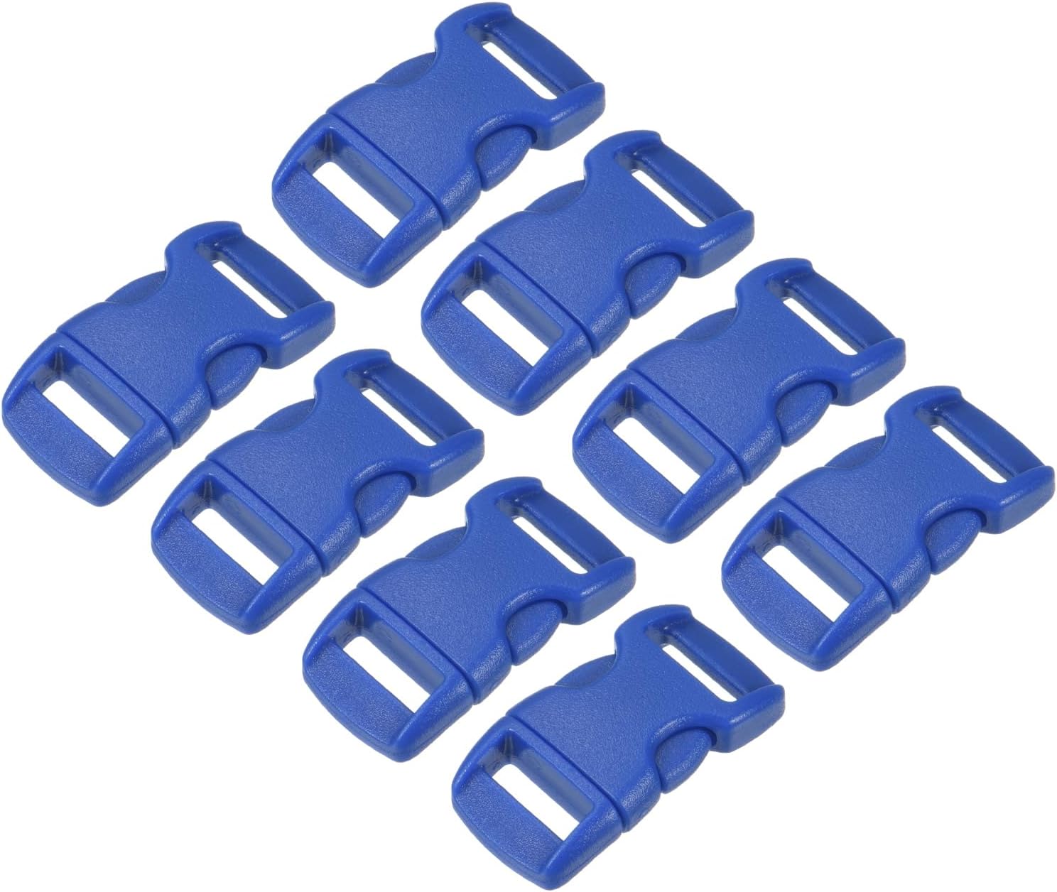 YOKIVE 8 Pcs Plastic Buckles, Dual Adjustable Snap Clips | Quick Side Release Buckle, Great for Backpack Strap Webbing Belt Sewing, (Blue, 1-Inch)